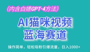 AI猫咪视频蓝海赛道，操作简单，轻松吸粉引爆流量，日入1K【揭秘】-瀚海资源库