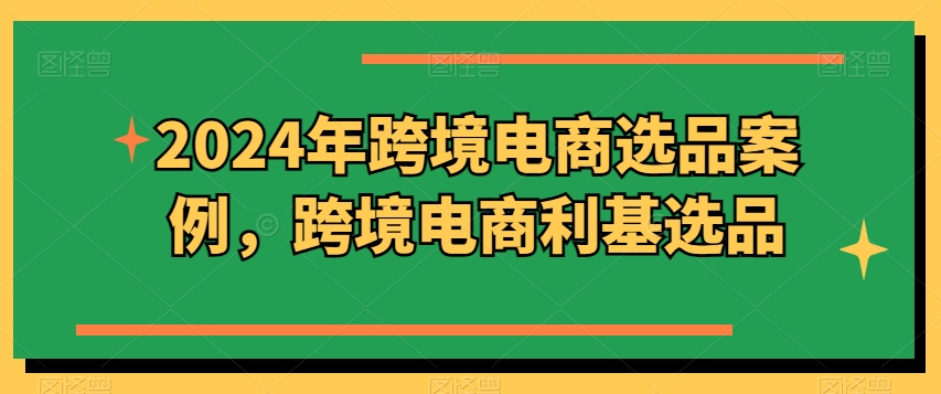 2024年跨境电商选品案例，跨境电商利基选品（更新）-瀚海资源库