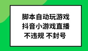 脚本自动玩游戏,抖音小游戏直播,不违规不封号可批量做【揭秘】-瀚海资源库