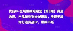 货品IP全域爆款陪跑营【第3期】赛道选择、产品策划到全域爆款，手把手教你打造货品IP，爆款不断-瀚海资源库