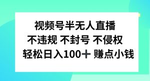 视频号半无人直播，不违规不封号，轻松日入100+【揭秘】-瀚海资源库