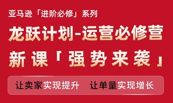 亚马逊进阶必修系列，龙跃计划-运营必修营新课，让卖家实现提升 让单量实现增长-瀚海资源库