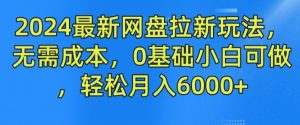 2024最新网盘拉新玩法，无需成本，0基础小白可做，轻松月入6000+【揭秘】-瀚海资源库
