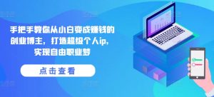 手把手教你从小白变成赚钱的创业博主，打造超级个人ip，实现自由职业梦-瀚海资源库