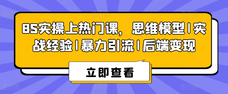 8S实操上热门课，思维模型|实战经验|暴力引流|后端变现-瀚海资源库