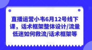 直播运营小韦6月12号线下课，话术框架整体设计/流量低迷如何救流/话术框架等-瀚海资源库