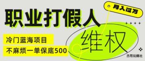 职业打假人电商维权揭秘,一单保底500,全新冷门暴利项目【仅揭秘】-瀚海资源库