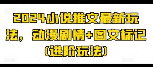 2024小说推文最新玩法，动漫剧情+图文标记(进阶玩法)-瀚海资源库