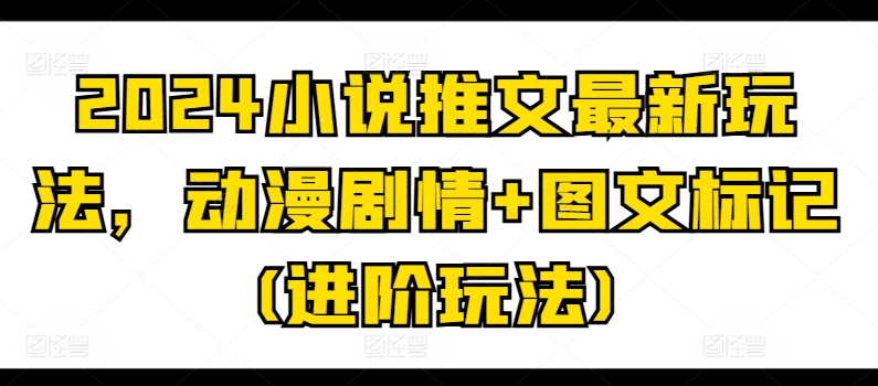 2024小说推文最新玩法，动漫剧情+图文标记(进阶玩法)-瀚海资源库