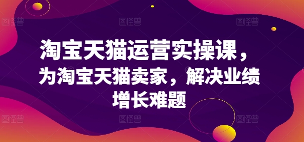 淘宝天猫运营实操课，为淘宝天猫卖家，解决业绩增长难题-瀚海资源库