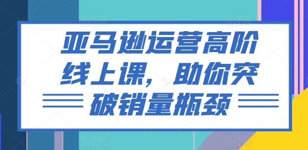亚马逊运营高阶线上课，助你突破销量瓶颈-瀚海资源库