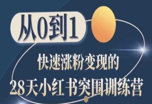 28天小红书突围训练营,从0到1快速涨粉变现-瀚海资源库