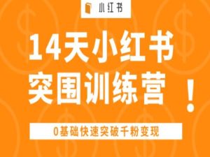 14天小红书突围训练营 ，0基础快速突破千粉变现-瀚海资源库
