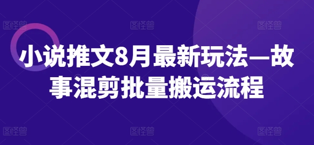 小说推文8月最新玩法—故事混剪批量搬运流程-瀚海资源库