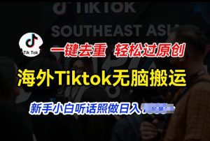 海外Tiktok短视频无脑搬运,一键去重轻松过原创,新手小白听话照做日入几张【揭秘】-瀚海资源库