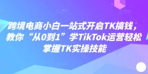 跨境电商小白一站式开启TK搞钱，教你“从0到1”学TikTok运营轻松掌握TK实操技能-瀚海资源库