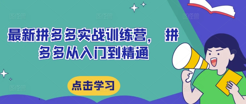 最新拼多多实战训练营， 拼多多从入门到精通-瀚海资源库