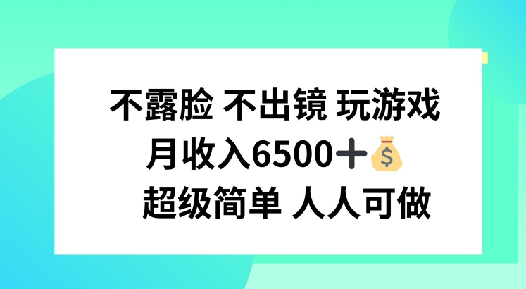 不露脸 不出境 玩游戏，月入6500 超级简单 人人可做【揭秘】-瀚海资源库