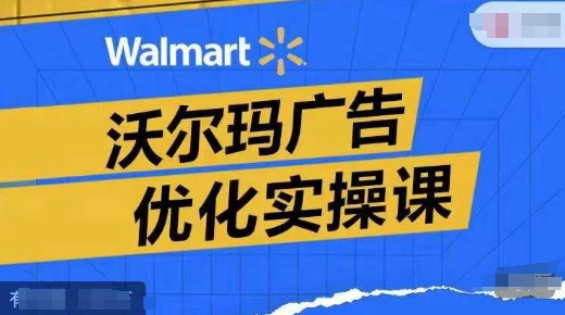 沃尔玛广告优化实操课，广告报告实操讲解，广告如何提高转化和ROAS等-瀚海资源库