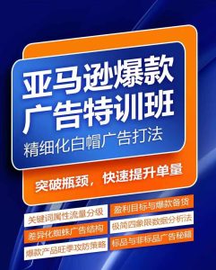 亚马逊爆款广告特训班，快速掌握亚马逊关键词库搭建方法，有效优化广告数据并提升旺季销量-瀚海资源库