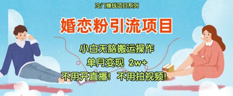 小红书婚恋粉引流，不用开直播，不用拍视频，不用做交付【揭秘】-瀚海资源库