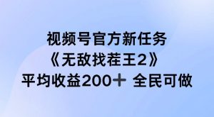 视频号官方新任务 ,无敌找茬王2, 单场收益200+全民可参与【揭秘】-瀚海资源库