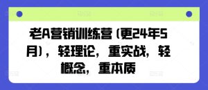 老A营销训练营(更24年6月),轻理论,重实战,轻概念,重本质-瀚海资源库