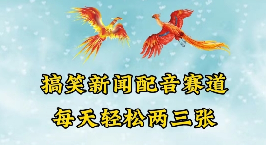 中视频爆火赛道一搞笑新闻配音赛道，每天轻松两三张【揭秘】-瀚海资源库