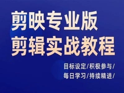 剪映专业版剪辑实战教程，目标设定/积极参与/每日学习/持续精进-瀚海资源库