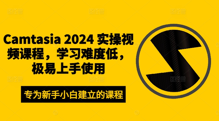 Camtasia 2024 实操视频课程，学习难度低，极易上手使用-瀚海资源库