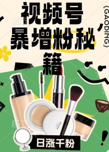 视频号涨粉方法,暴力起号,一天涨粉1000+,当天开橱窗【揭秘】-瀚海资源库