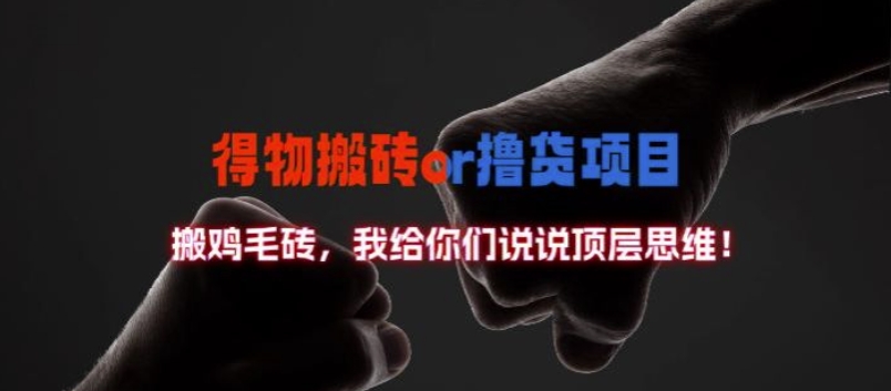 得物搬砖撸货项目?掰下数据，我给你们说说顶层思维【揭秘】-瀚海资源库