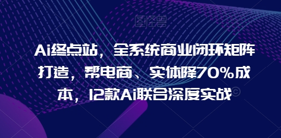 Ai终点站，全系统商业闭环矩阵打造，帮电商、实体降70%成本，12款Ai联合深度实战【0906更新】-瀚海资源库