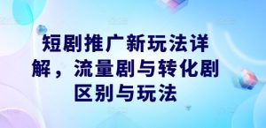 短剧推广新玩法详解,流量剧与转化剧区别与玩法-瀚海资源库