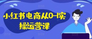 小红书电商从0-1实操运营课,小红书手机实操小红书/IP和私域课/小红书电商电脑实操板块等-瀚海资源库