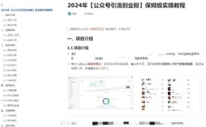 公众号引流创业粉,学会这个方法,你也能月入30000+ (陪跑项目)-瀚海资源库